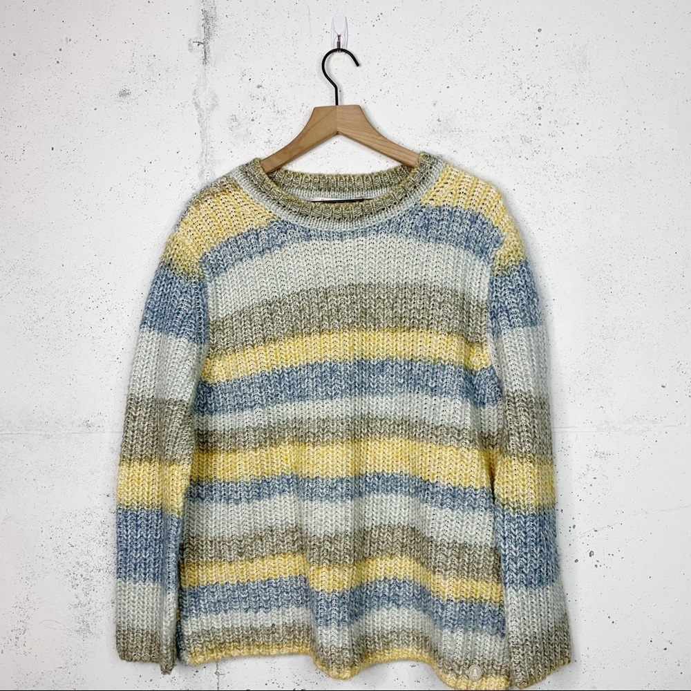 Barbour Hive Knitted Jumper Multicolor Fisherman Knit Pullover Sweater Size 14